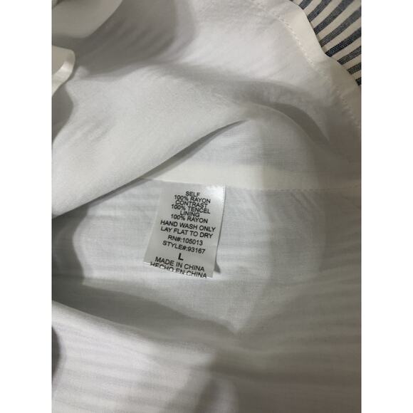 Savanna Jane Embroidered Blue Striped Dress Large Sheath Knee Length Boho Hippie - Picture 8 of 8